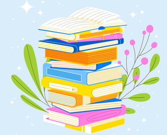image of books in stack order