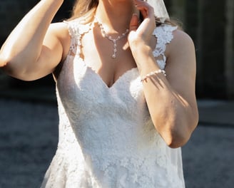a bride in a wedding dress and veil