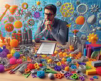 WIKXY Brightly coloured, taylormade 3D printed balls, rings on the table. Available at WIKXY 3D Printing in Stoke-on-Trent.