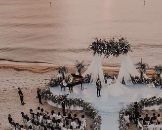 a wedding ceremony on the beach