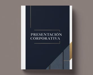 Portada de presentación corporativa con diseño elegante, profesional y visualmente atractivo