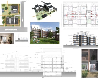 Maquette BIM d'un immeuble et livrables 2d