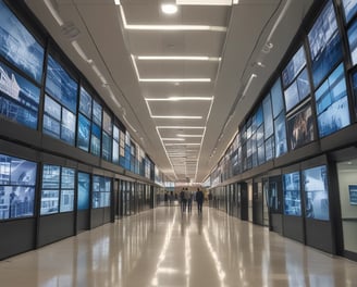 A building with a blue roof and a sign that reads 'Centre for Strategic and Sustainable Infrastructure' is situated behind a neatly maintained lawn. In front of the building are several large potted plants and a tree stump on the grass. The foreground features a row of small, green bushes along a paved pathway. Tree branches partially frame the image from above.