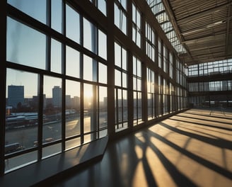 light comfort in builiding with large glass facades