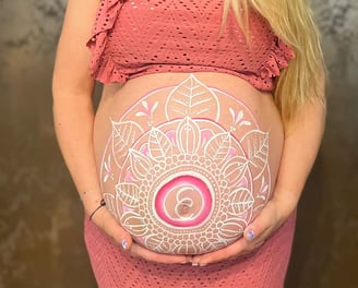 Babybauchbemalungen Mädchen Babyparty Kinderschminken Pinselbunt Pinneberg