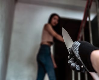 edged weapon threat to woman