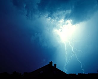 powerful thunderstorm occuring near home.