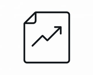 a file folder with a line drawing of a line graphing graphing down