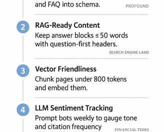 a list of the 5 step GEO framework