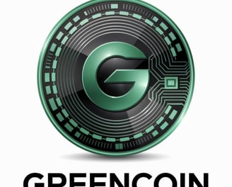 a green and black green and white logo with the word green on it