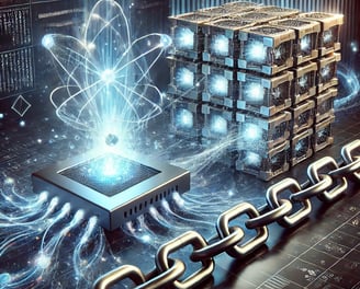 a computer generated image of a blockchaik with a chain link link
