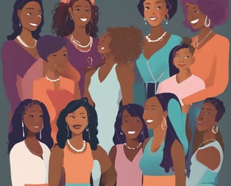 a group of women who are all wearing different colors