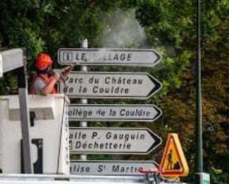 Nettoyage des panneaux de signalisation routière Denain, nettoyage panneau route 59