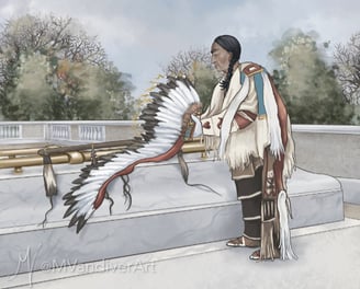 Illustrations from The Unkown Soldier's Journey Home by New Orleans artist Melissa Vandiver.
