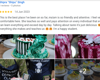 student cakes vyanjan cooking classes