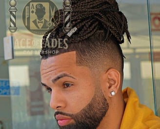 high fade with beard 