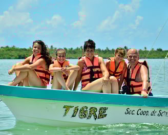 Bateau excursion à Sian Ka'an