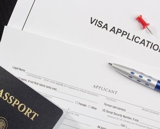 A VISA application that needs to be notarized alongside a passport