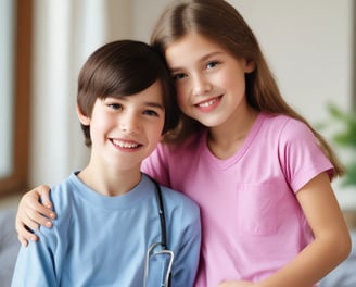 A healthcare professional is assisting a patient in a clinical setting. The patient is sitting on a chair, holding a cup near her mouth. The healthcare worker is wearing gloves and a protective gown, attending to the patient with what appears to be a medical procedure or care routine.