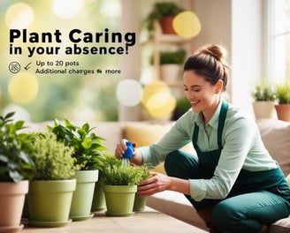 Gardener providing affordable plant care services in your absence, tailored for convenience.