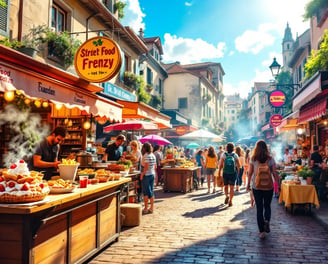 a woman walking down a street in a city