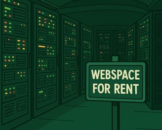a sign that says,'webpages for rent
