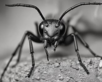 ants black and white picture