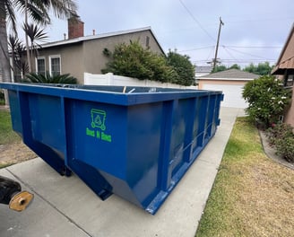 15 cubic yard dumpster for garage cleanup