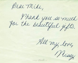 1977 letter from Melissa Sue Anderson