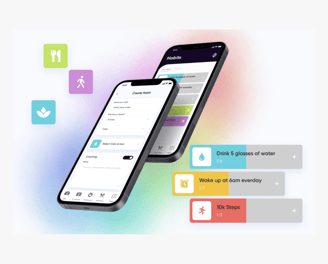 A phone showing a personal training habit planner