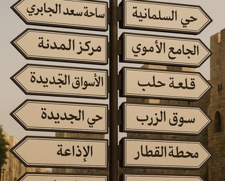 a sign post with arabic writing on it