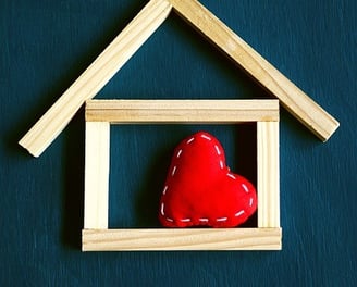 maison, coeur, maquette