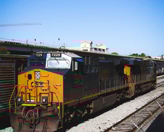 CSX train car on track