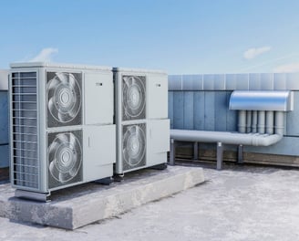 a couple of air conditioning units on a roof top