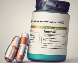 Several prescription pill bottles are lying on a table next to a crumpled paper bag with the CVS Pharmacy logo visible. The tops of the bottles have text for opening instructions and some show the CVS website.