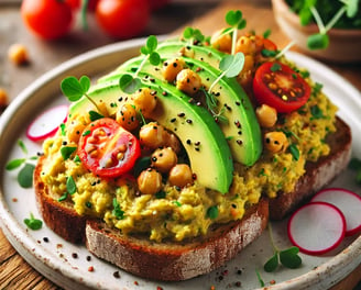 Savory Avocado Toast with Chickpea Mash