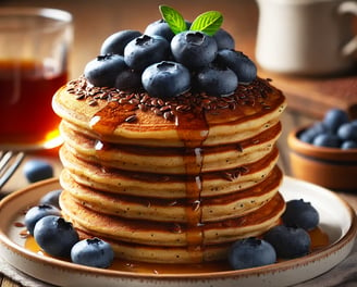 Flax Seed and Blueberry Pancakes