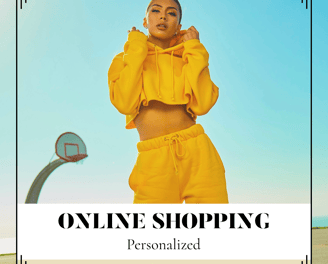 a woman in yellow clothing with a basketball hoop
