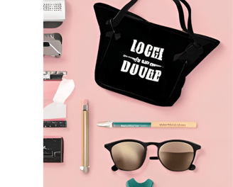 a bag with a baguet and a baguett