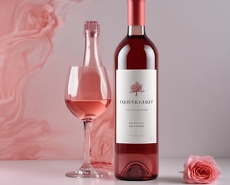 A wine bottle with a red cap and an elegant label displaying the name 'Rasteau'. The bottle stands on a wooden surface against a dark background, highlighting its sophisticated design.