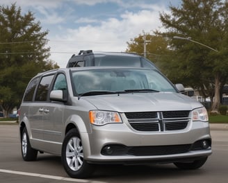a silver van parked in a parking lot