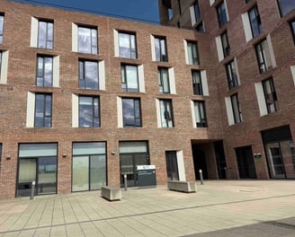 Level access to North Campus accommodation from the disabled parking area