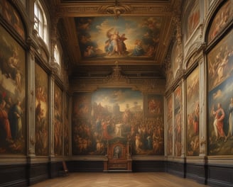 A marketplace stall features an array of framed images and posters with various designs, arranged on tables covered with purple cloth. The collection includes diverse themes such as landscapes, inspirational quotes, pop culture references, and abstract art. The frames are neatly organized, and some larger prints are displayed upright in the background.