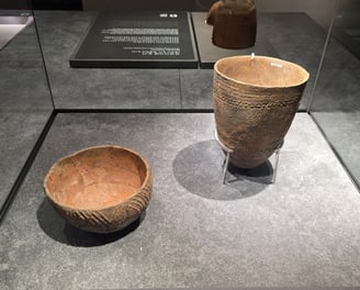 Neolithic pottery with different designs