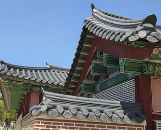  Dancheong painted roofs at Gyeongbokgung Palace