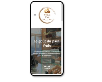 page accueil l'Art du pain une image du site mobile