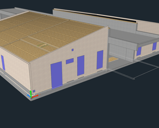 Vue aérienne 3D du centre d'accueil
