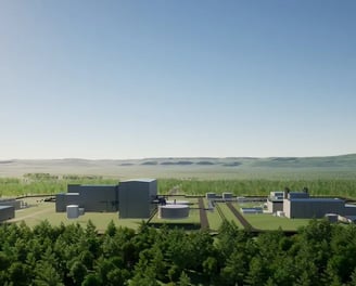 Computer-rendered image of TerraPower's Natrium nuclear plant in Wyoming