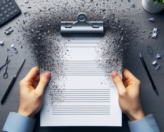 a clinical patient folder being processed and anonymized