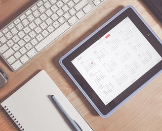 photo calendrier sur une tablette